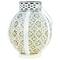 7&#x22; White Integrated Floral Pattern Outdoor Solar Lantern with Handle